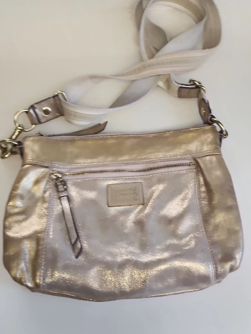Coach Metallic Champagne Crossbody Bag